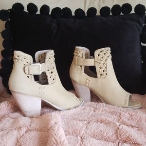 Ankle peep toe booties